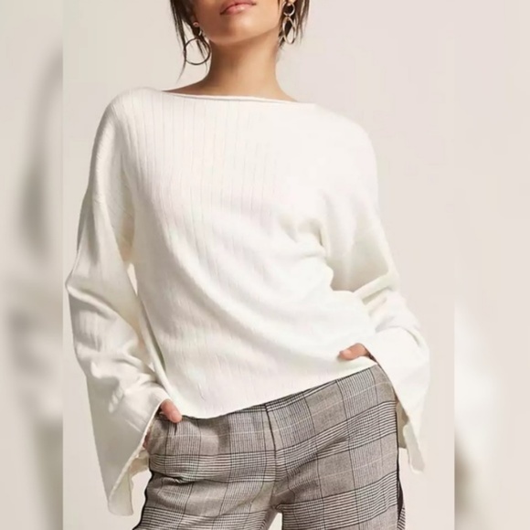 O & O Soft Ribbed Bell Sleeve Sweater - Picture 1 of 5